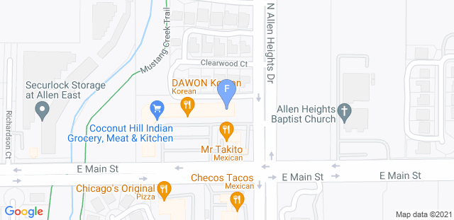 Map to Alliance Jiu Jitsu Allen